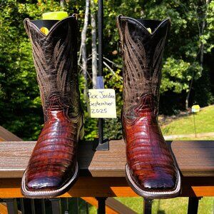 Custom Caiman Belly Square Toe Cowboy Boots, Fits like men's 11.5E